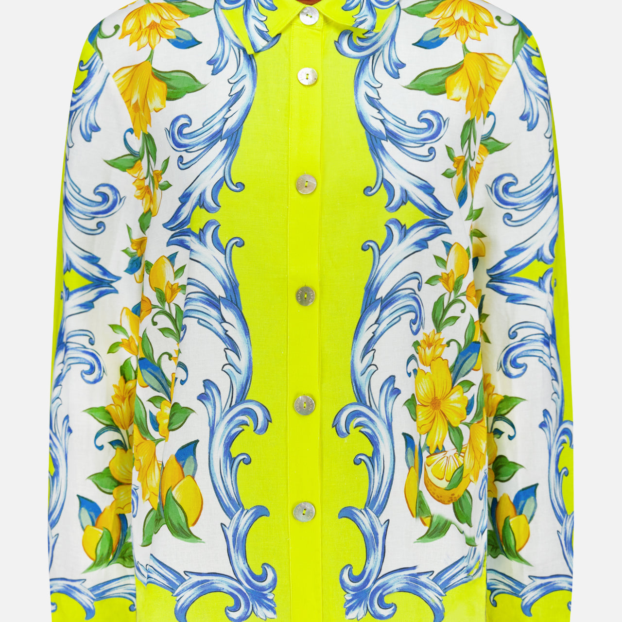 Sicily Scarf Linen-blend Shirt (14689907540331)