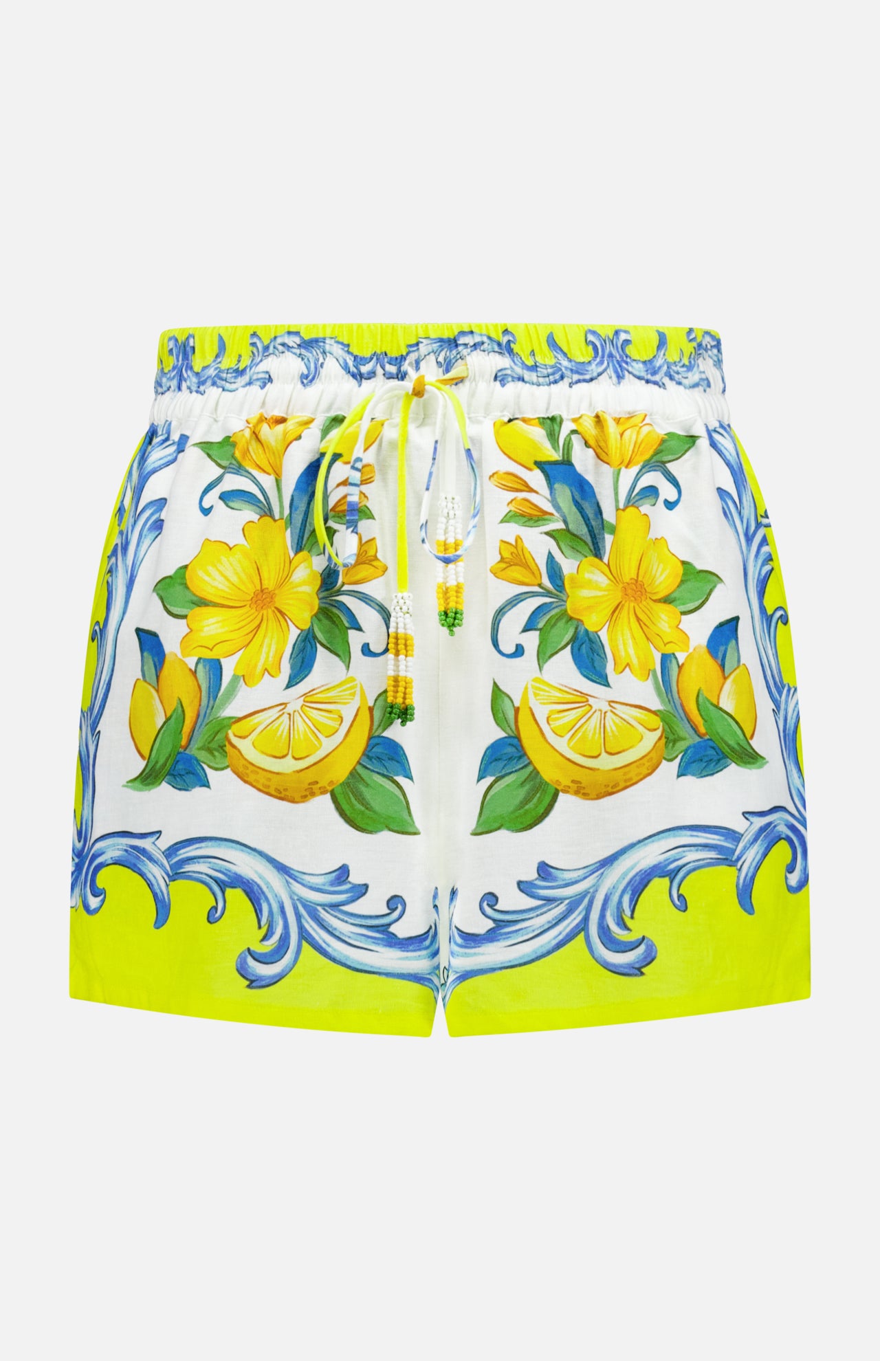 Drawstring Sicily Scarf Shorts (14689907507563)