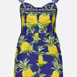 Sleeveless Lacing Pineapple Mini Dress (14675352945003)