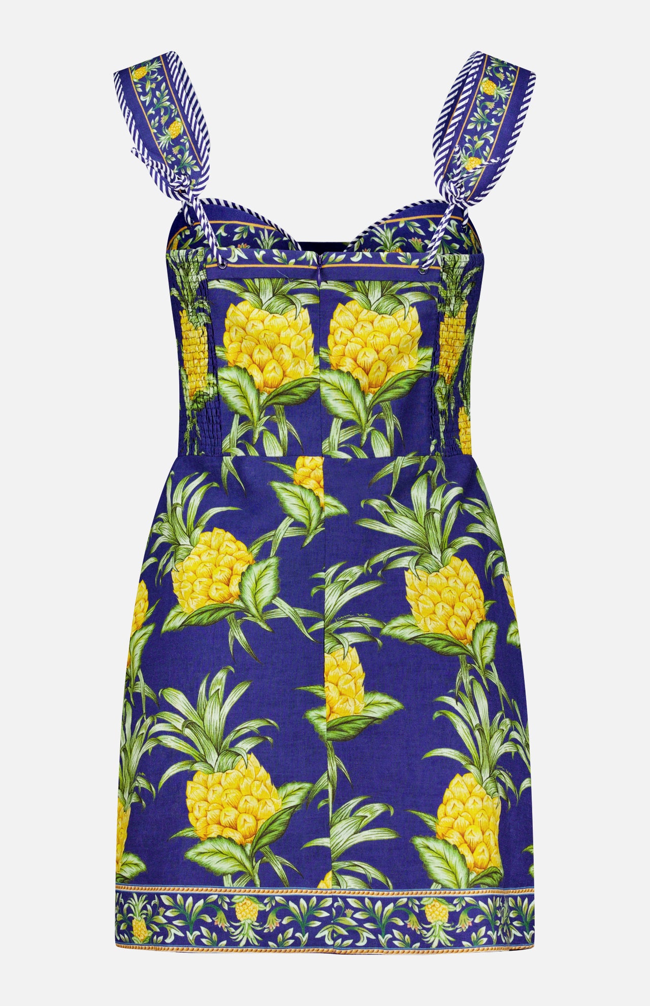 Sleeveless Lacing Pineapple Mini Dress (14675352945003)