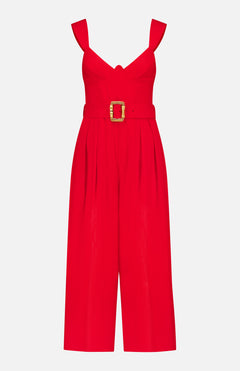 FARM RIOSleeveless Belted Maxi JumpsuitA.K. Rikk's