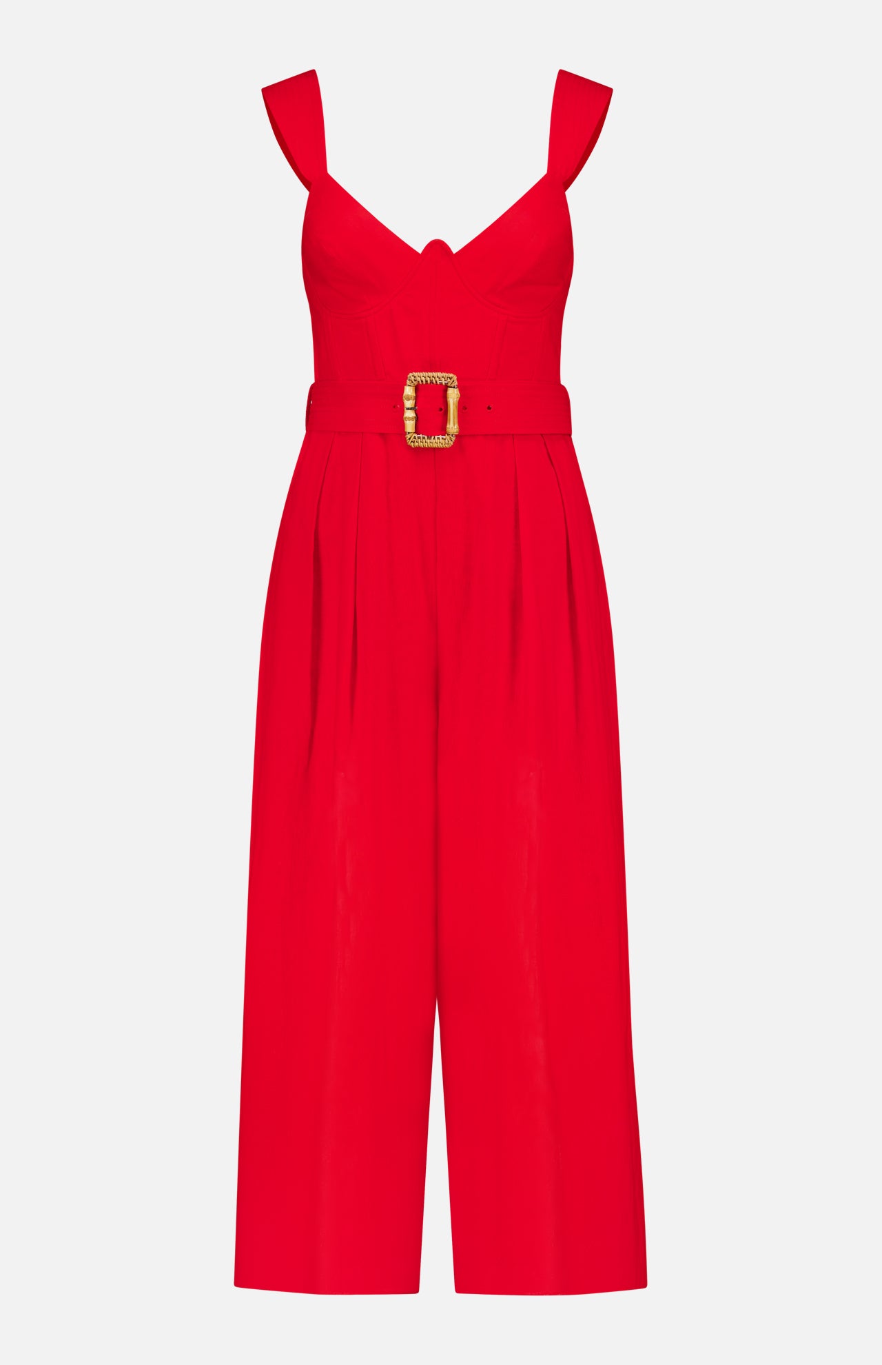 Sleeveless Belted Maxi Jumpsuit (14689907638635)