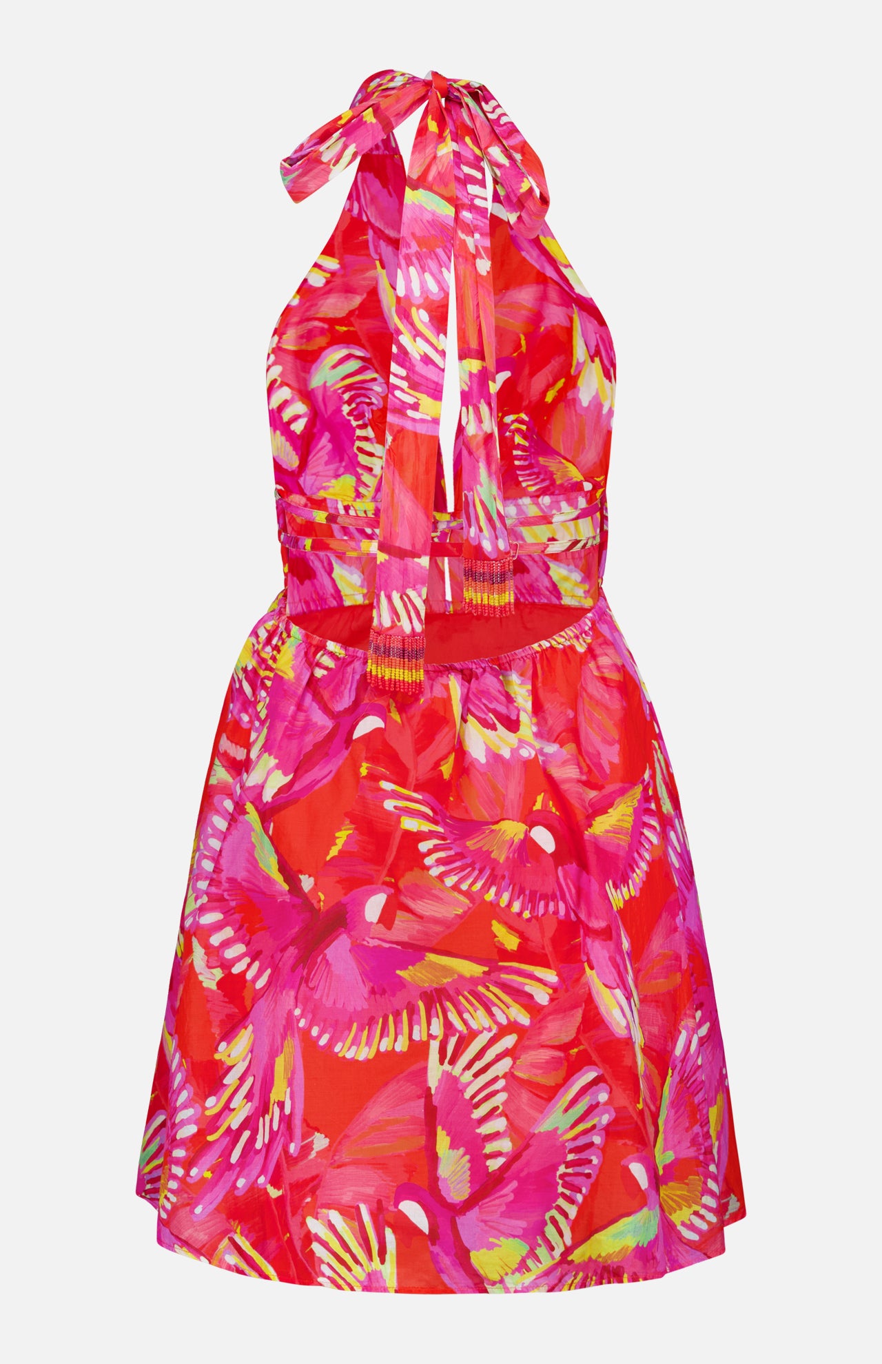 Sleeveless Flying Birds Mini Dress (14675352715627)