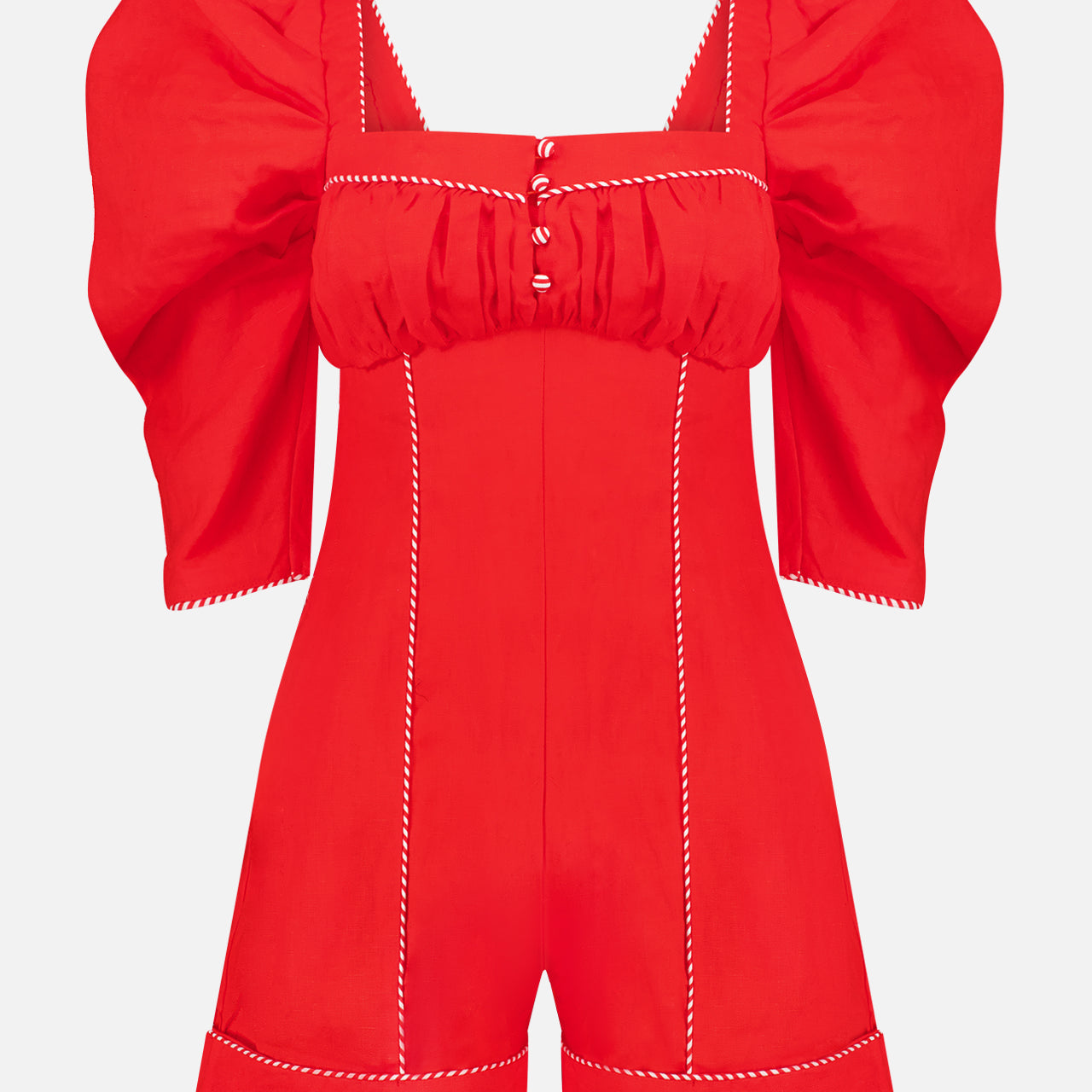 Straight Neckline Short Sleeve Mini Jumpsuit (7725246775411)