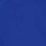 Close-up of the FARM RIO Paper Boat Origami Bust Mini Dress in blue, highlighting its origami neckline, pleats, seams, smooth matte fabric, and a small white tag at the top left.