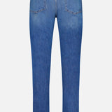 Back view of the Frame L’Homme Slim Jean in Verdugo, featuring two back pockets, belt loops, and a slim-fit silhouette crafted from premium stretch denim, all set against a plain white background.
