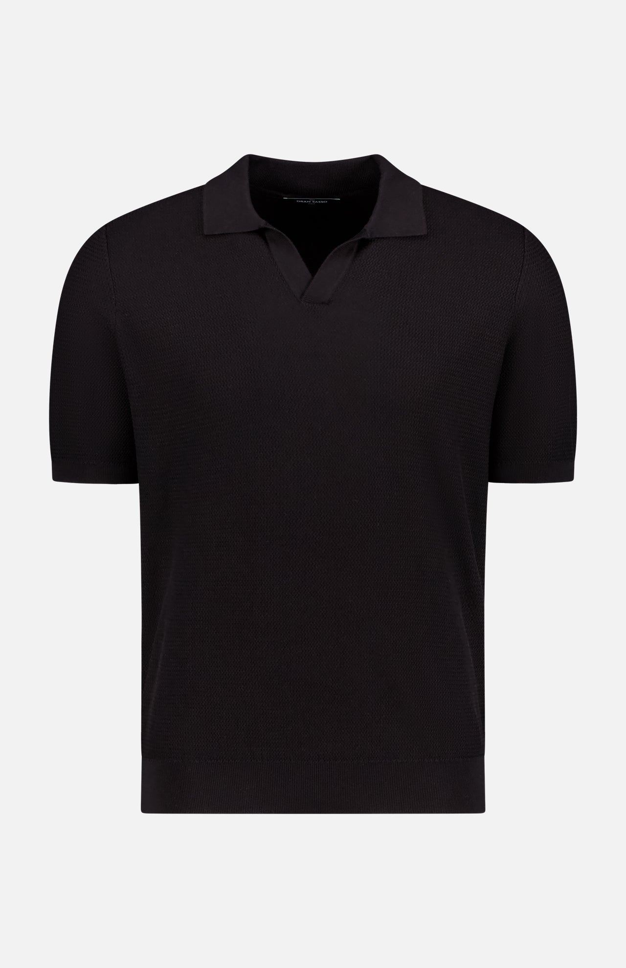 Johnny Collar Wave Stitch Polo Shirt (14650187284843)