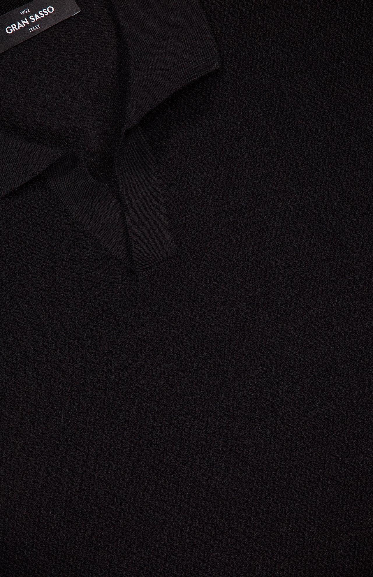Johnny Collar Wave Stitch Polo Shirt (14650187284843)