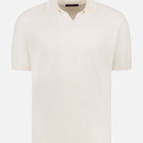 Johnny Collar Wave Stitch Polo Shirt (14650187252075)