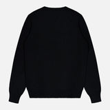 A GRAN SASSO Light Cardigan Sweater in a plain black wool blend is laid flat with the back side visible against a white background.