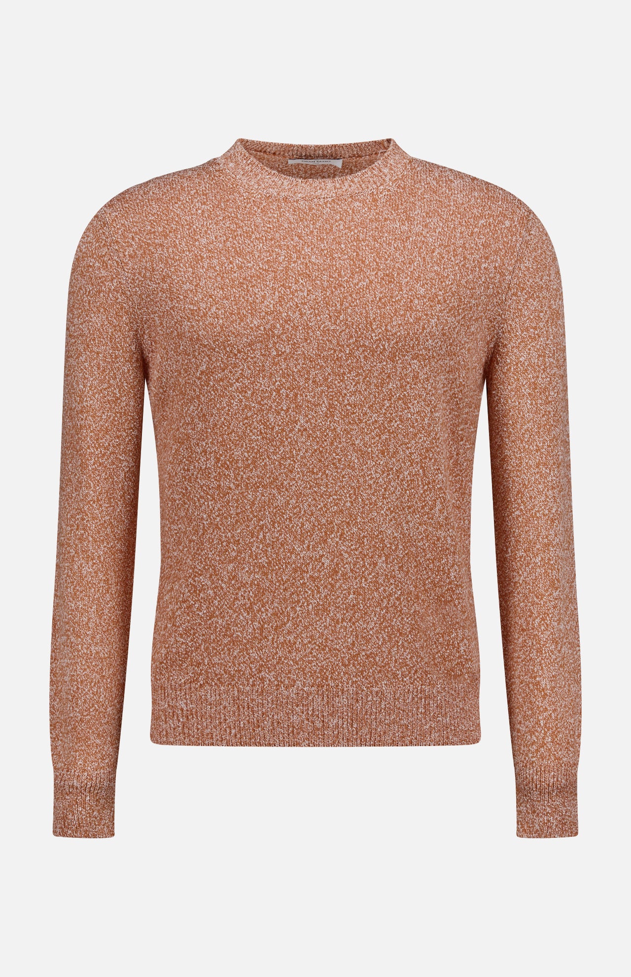 The GRAN SASSO Speckled Crewneck Sweater is a perfect transitional piece, showcased in light brown against a plain white background.