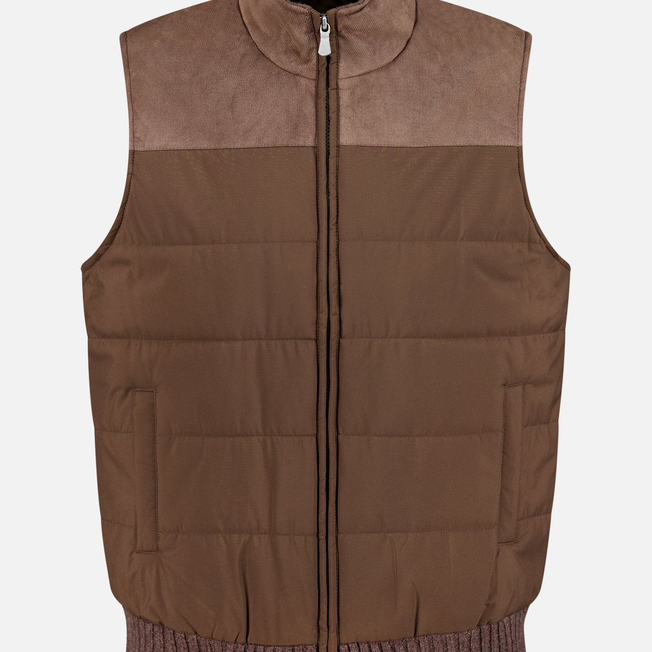 Mixed Material Puffer Vest (14710258663787)