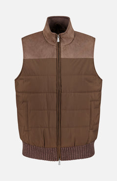 Mixed Material Puffer Vest (14710258663787)