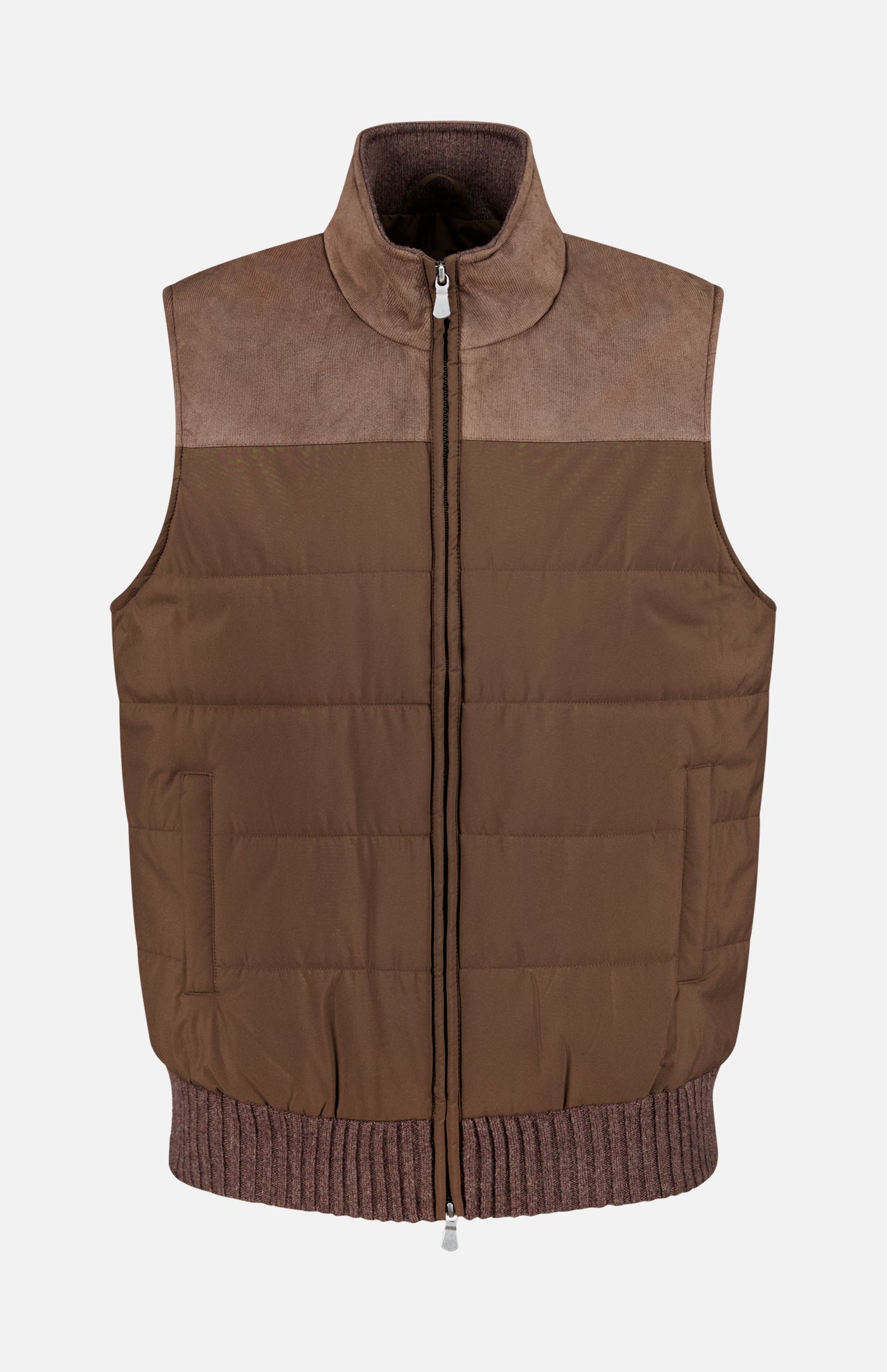 Mixed Material Puffer Vest (14710258663787)