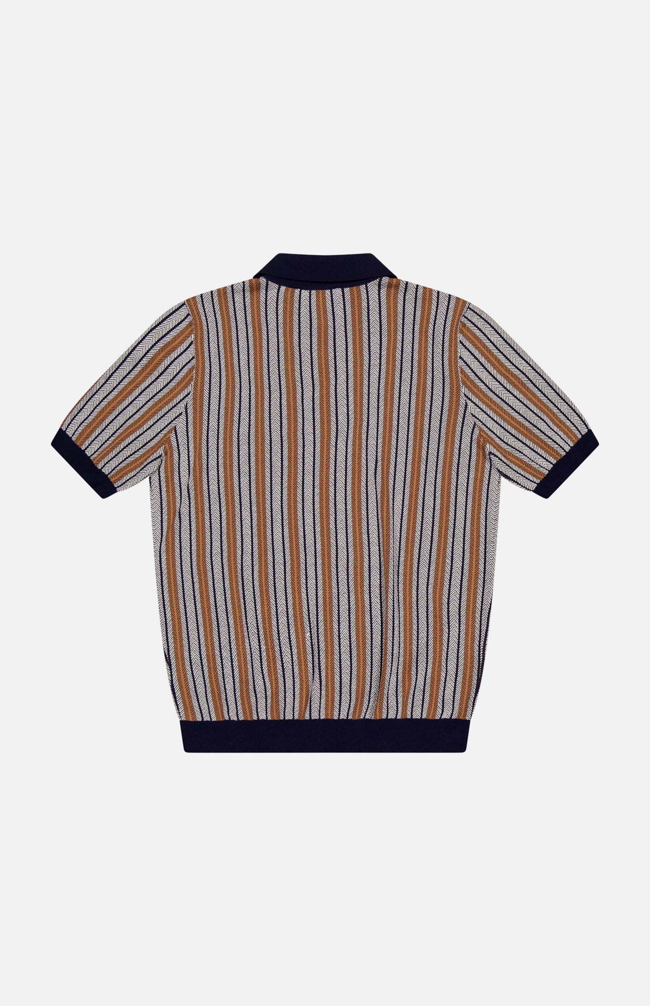 Retro Full Button Stripe Polo Shirt (14650187514219)