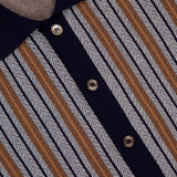 Retro Full Button Stripe Polo Shirt (14650187514219)