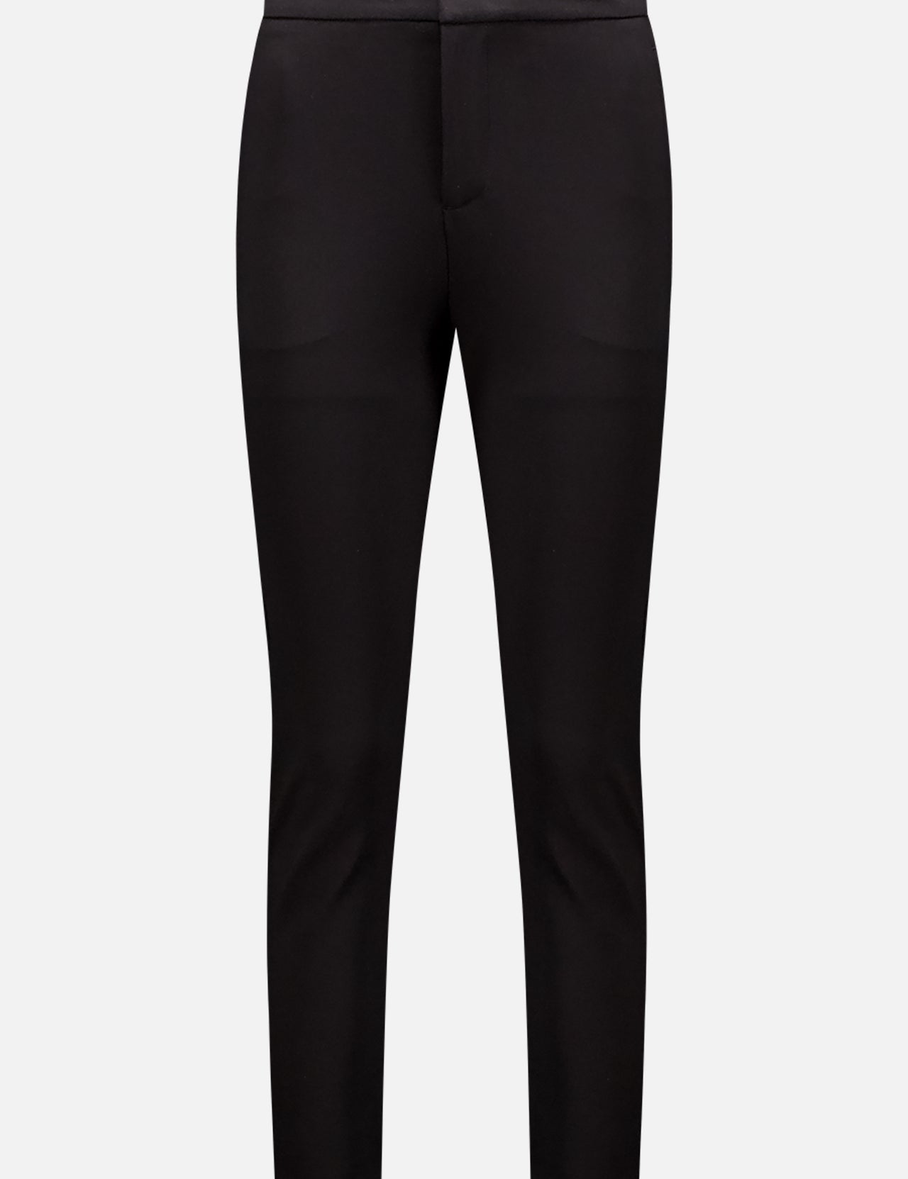 The GREYSON Drea Trouser is a pair of fitted black pants featuring a straight leg, flat front, and waistband, shown on a plain white background.