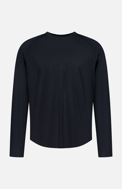 The GREYSON Falcon Sport Long Sleeve T-shirt is shown from the back against a white background, featuring a plain black, minimalist activewear design with no visible logos or patterns.