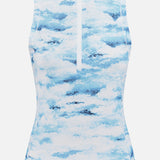 Painted Clouds Sleeveless Halley Quarter Zip Top (14686517231979)