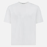 The HERNO Jersey Knit Short Sleeve Crewneck T-Shirt, made from 100% cotton, is shown on a white background. It features a classic crew neck and minimalist design.
