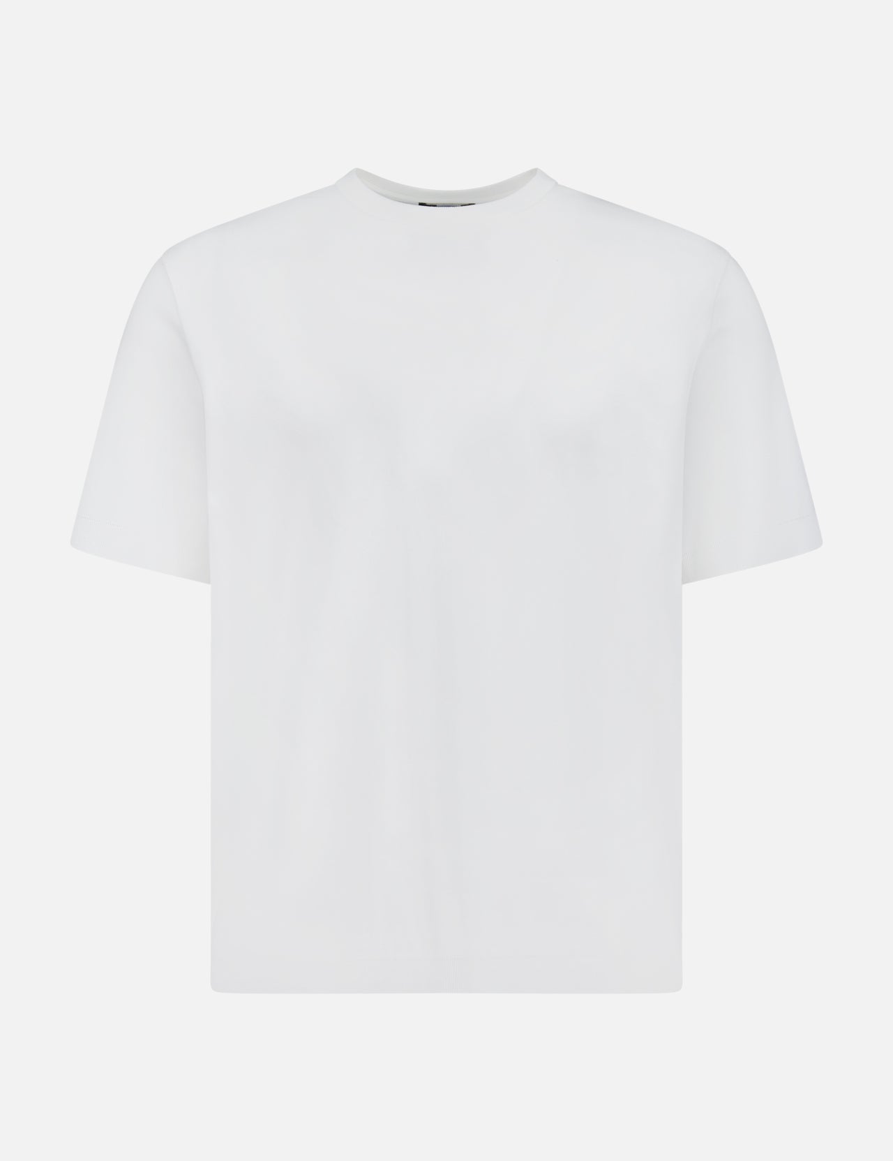 The HERNO Jersey Knit Short Sleeve Crewneck T-Shirt, made from 100% cotton, is shown on a white background. It features a classic crew neck and minimalist design.