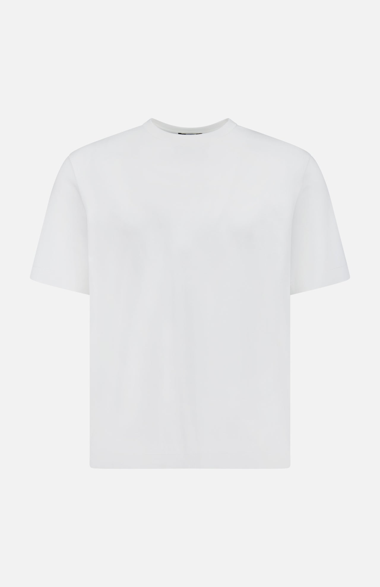 The HERNO Jersey Knit Short Sleeve Crewneck T-Shirt, made from 100% cotton, is shown on a white background. It features a classic crew neck and minimalist design.