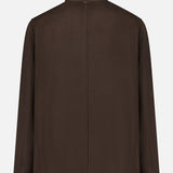 Back view of the HERNO Wool Blend Double Breasted Peacoat in brown, featuring long sleeves, a stand-up collar, and clean seam detailing without visible buttons or embellishments, shown against a plain white background—a sophisticated selection in men’s outerwear.