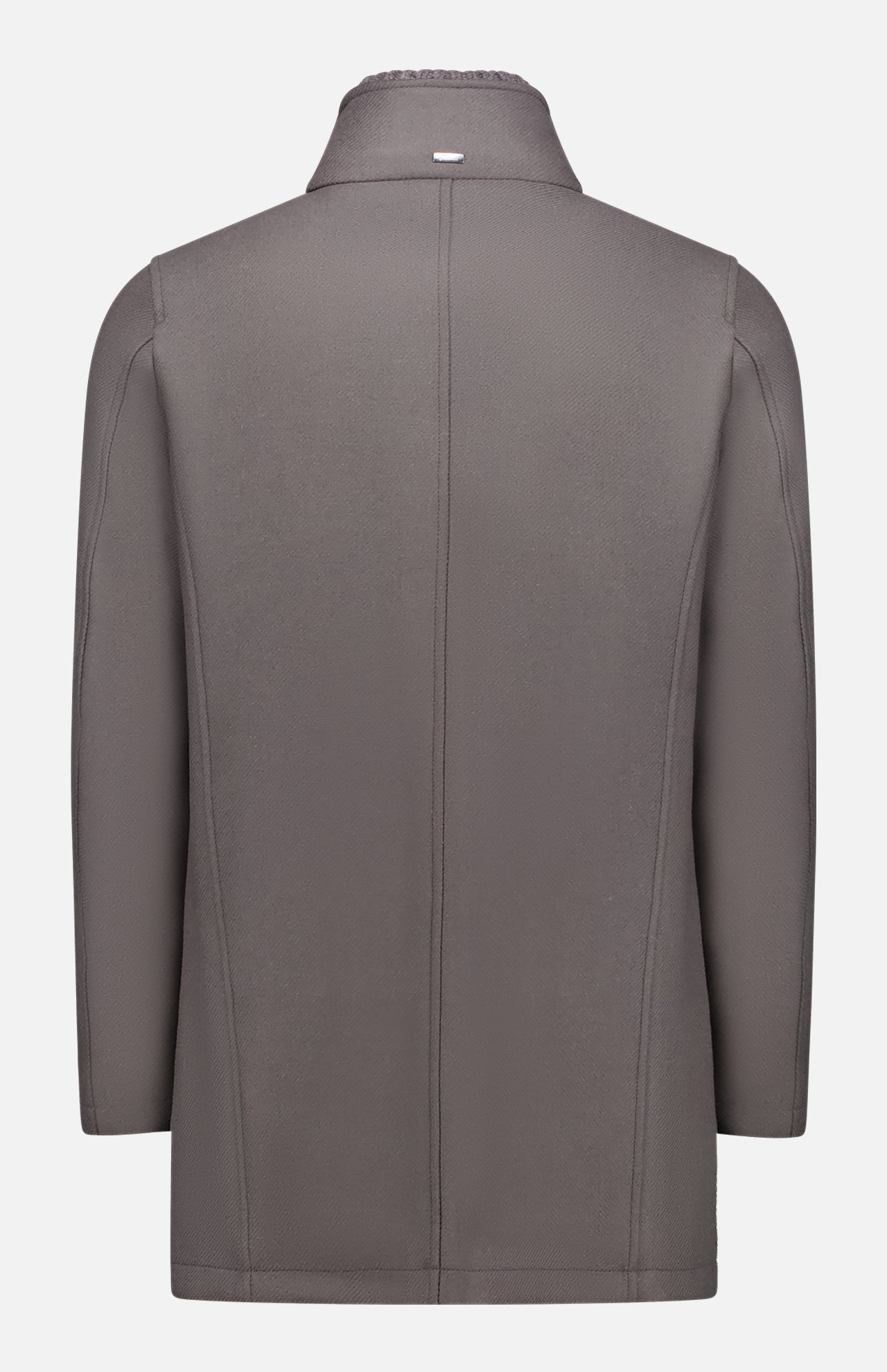 Wool Car Coat with Removable Knitted Collar (7669941370995)