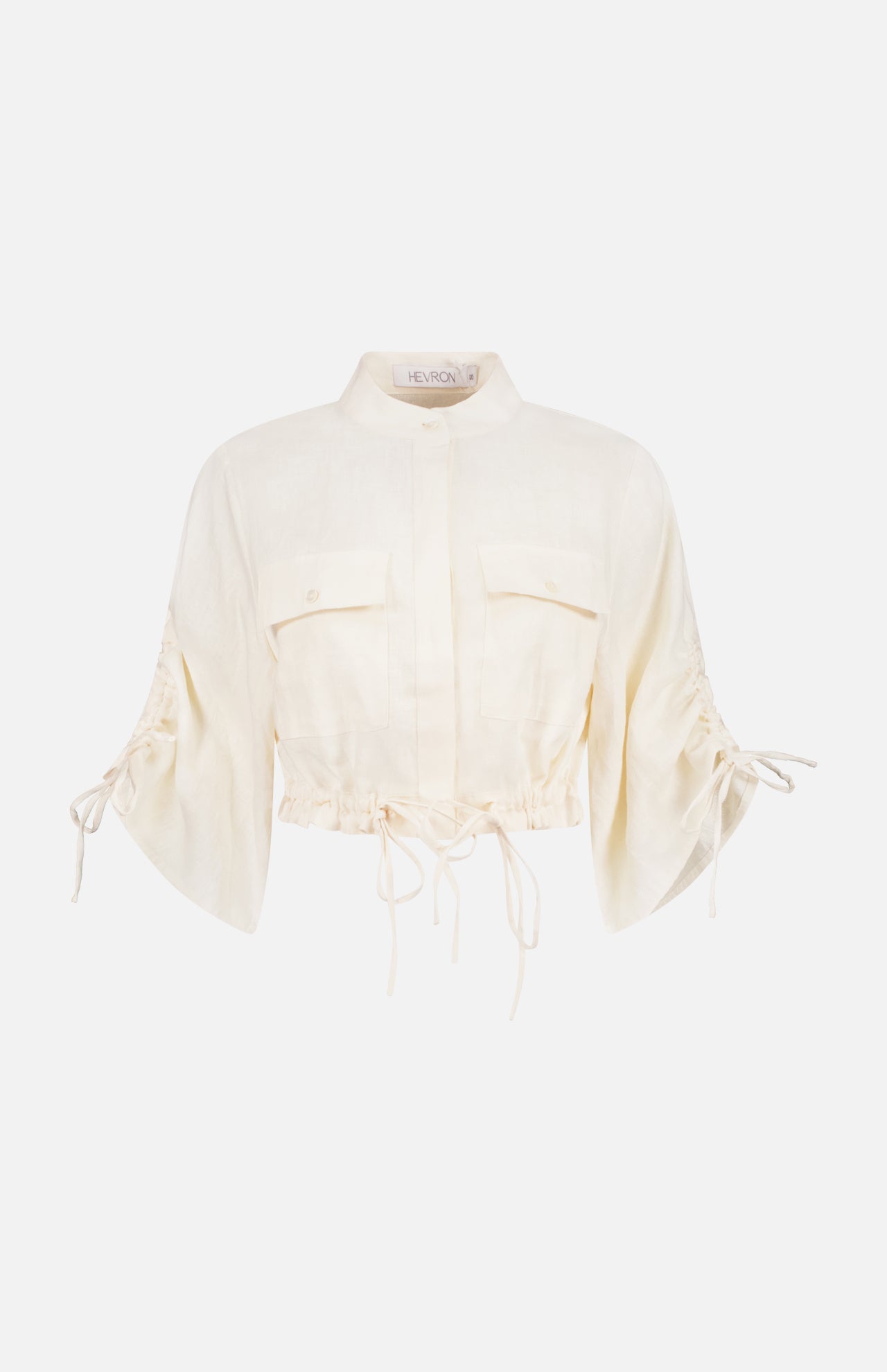 Eva Drawstring Linen Top (14664751612267)