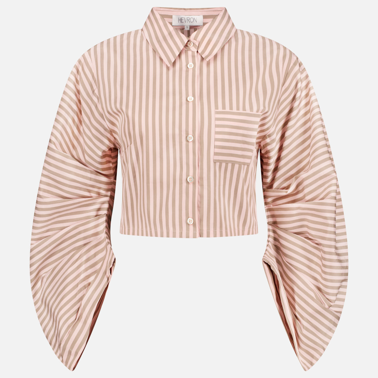 Raquel Striped Gathered Sleeves Top (14664751350123)