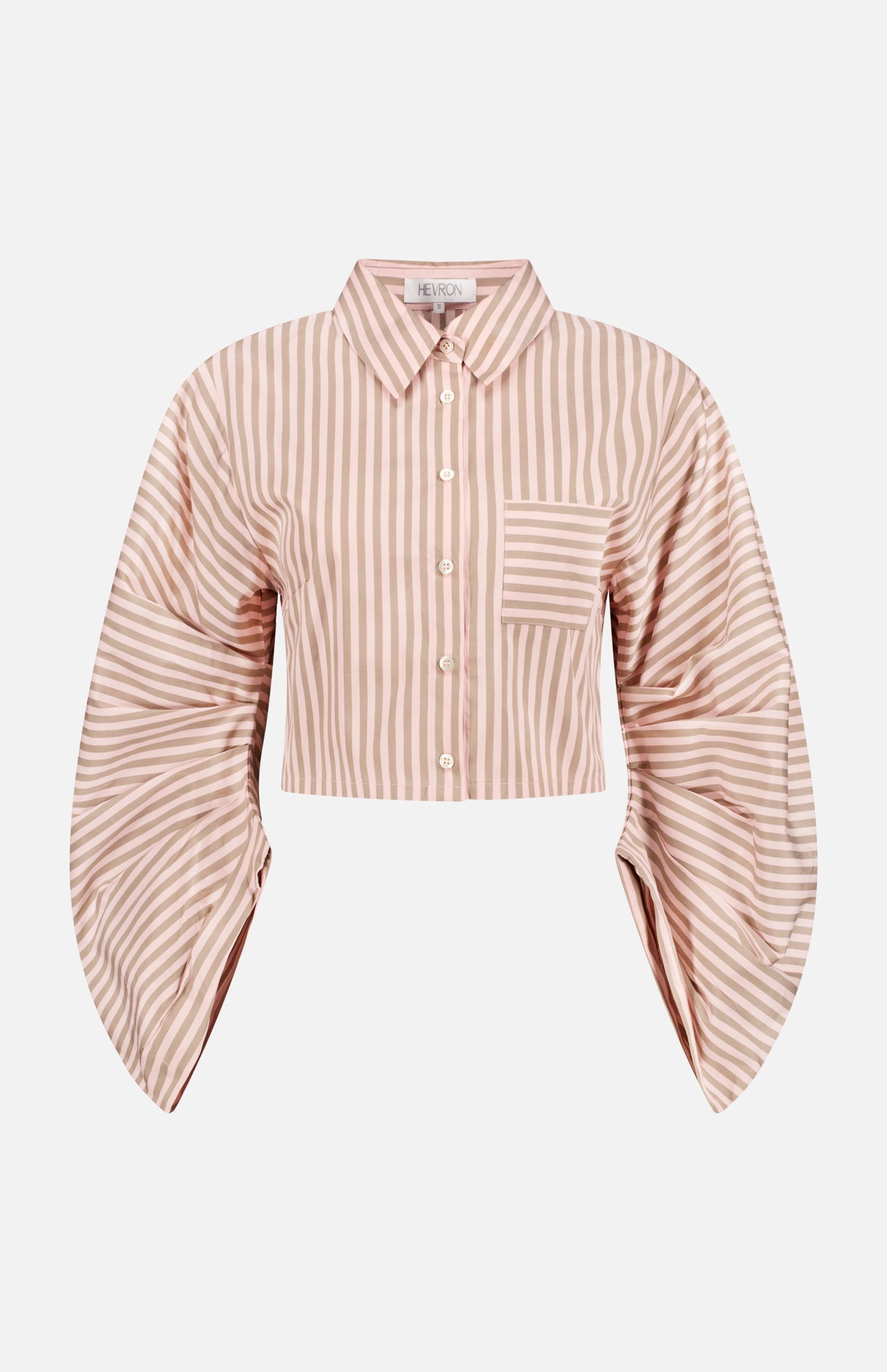 Raquel Striped Gathered Sleeves Top (14664751350123)