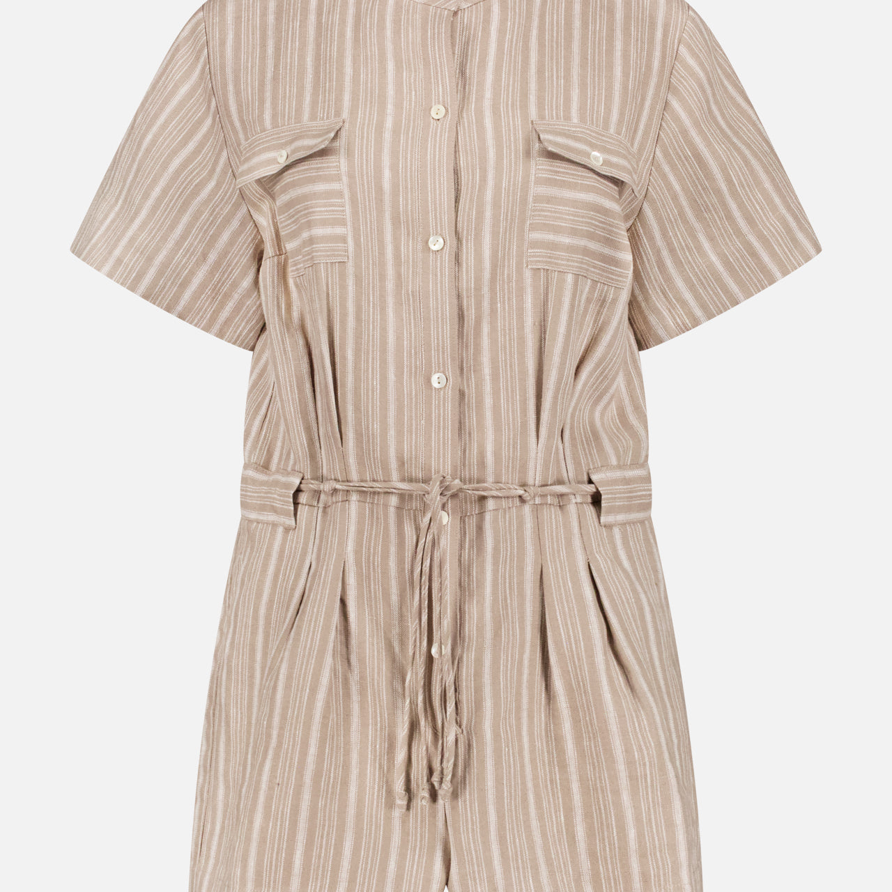 Taryn Stripe Linen Romper (14664751120747)