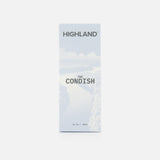 A light blue box labeled HIGHLAND STYLE CO. The Condish Hair Conditioner, featuring a faint landscape background. This lightweight, silicone-free conditioner is packaged in a 10.1oz | 300mL box, as indicated at the bottom.