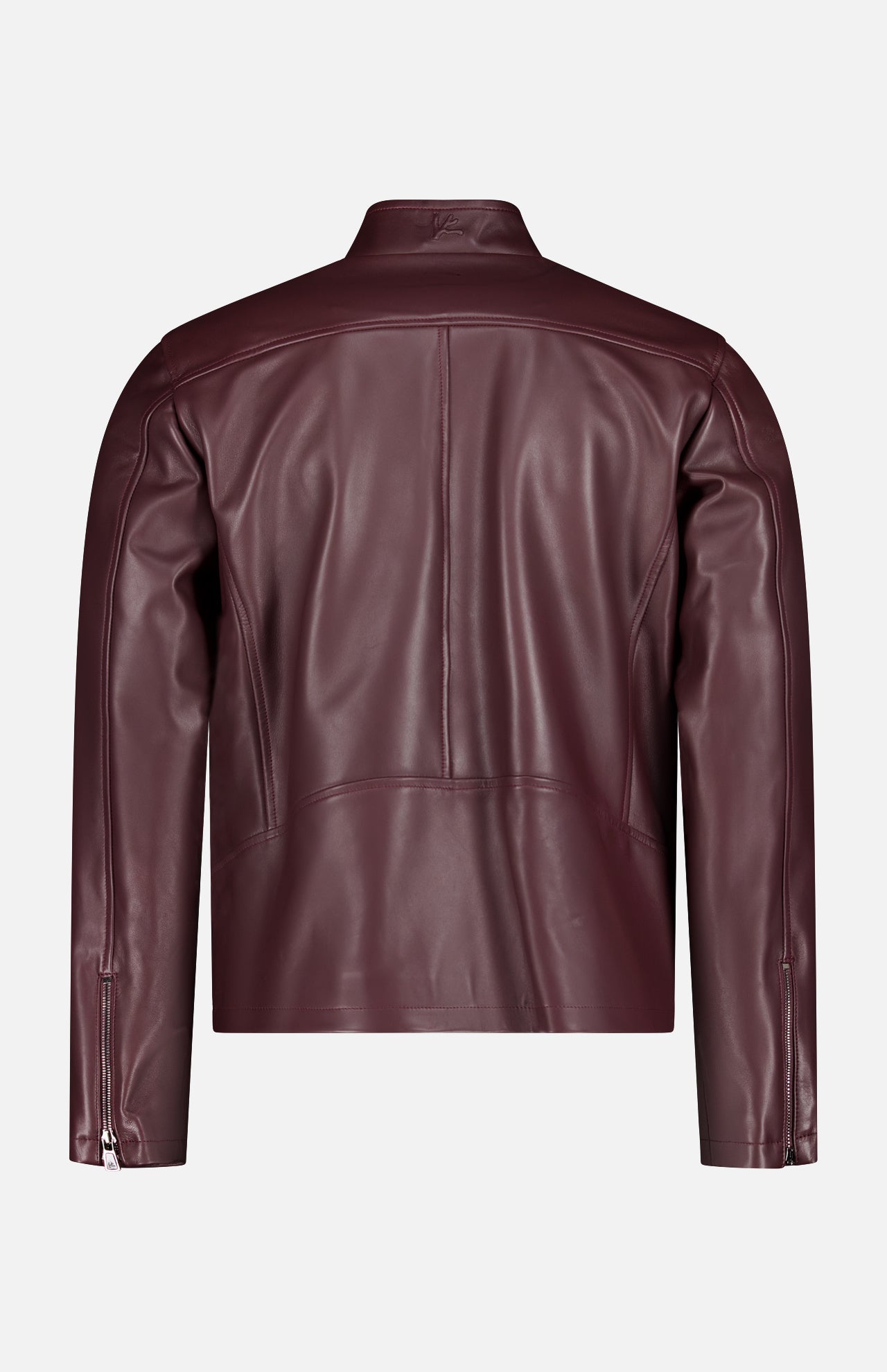 Leather Zip Cuff Motorcycle Jacket (14693731926379)