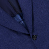 Close-up of the ISAIA Australian Merinos Double Face Sportcoat, made in Italy, featuring two black buttons, the lapel, and part of the jacket’s dark inner lining.