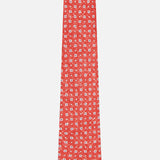 The ISAIA Multicolor Silk Floral Tie displays a subtle textured finish and micro white floral pattern, evenly spread across the silk, shown against a plain white background.