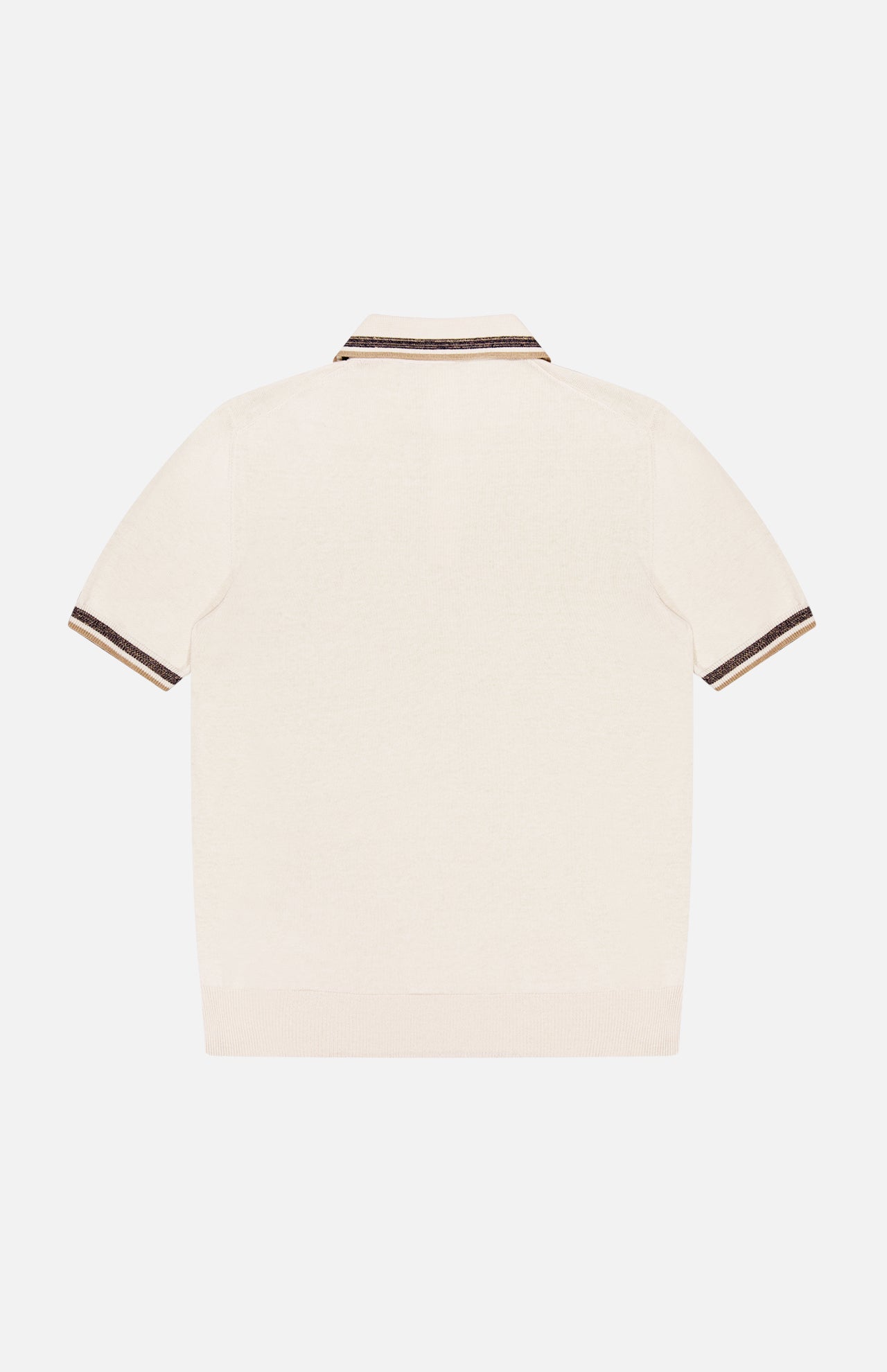 Silk Linen Edge Details Short Sleeve Polo Shirt (7760790782067)
