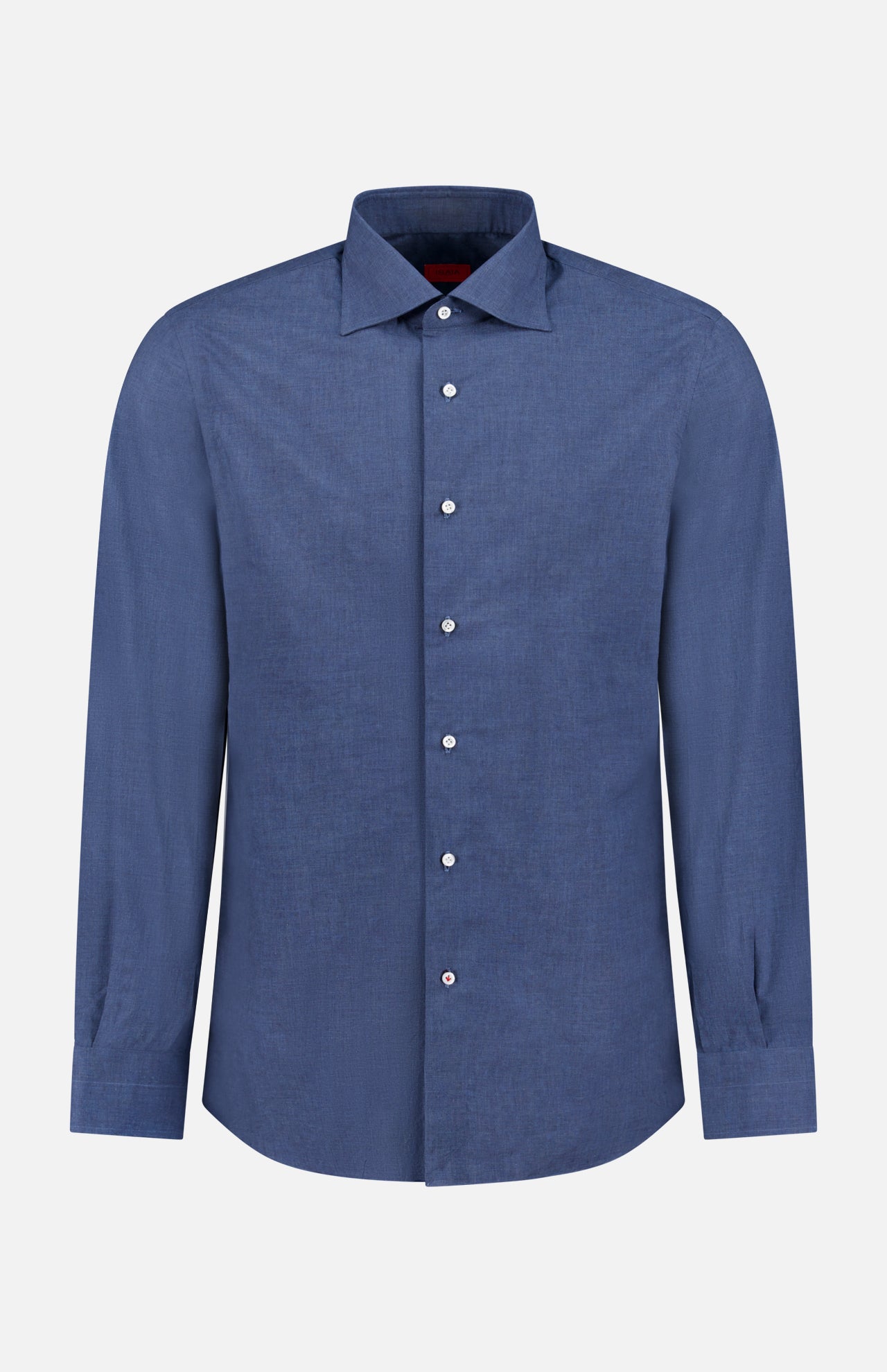 Solid Cotton Melange Dress Shirt (14693707055467)