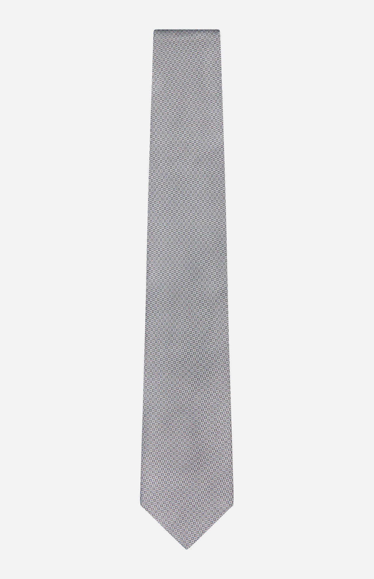 The ITALO FERRETTI Geometric Pattern Neck Tie, handmade in Italy, features a subtle textured design and is shown on a plain white background.