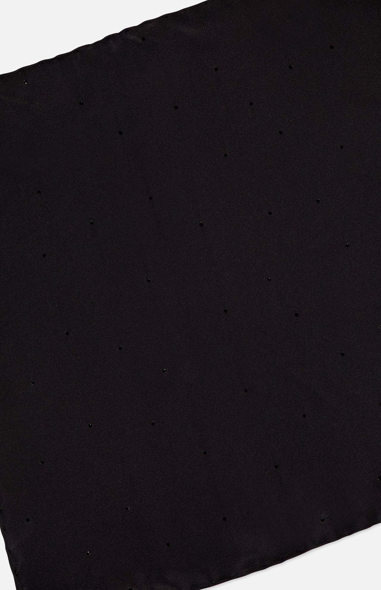 The Tonal Jeweled Pocket Square by ITALO FERRETTI is handmade in Italy, crafted from smooth black fabric, and features small, evenly spaced rhinestone embellishments for a refined look.