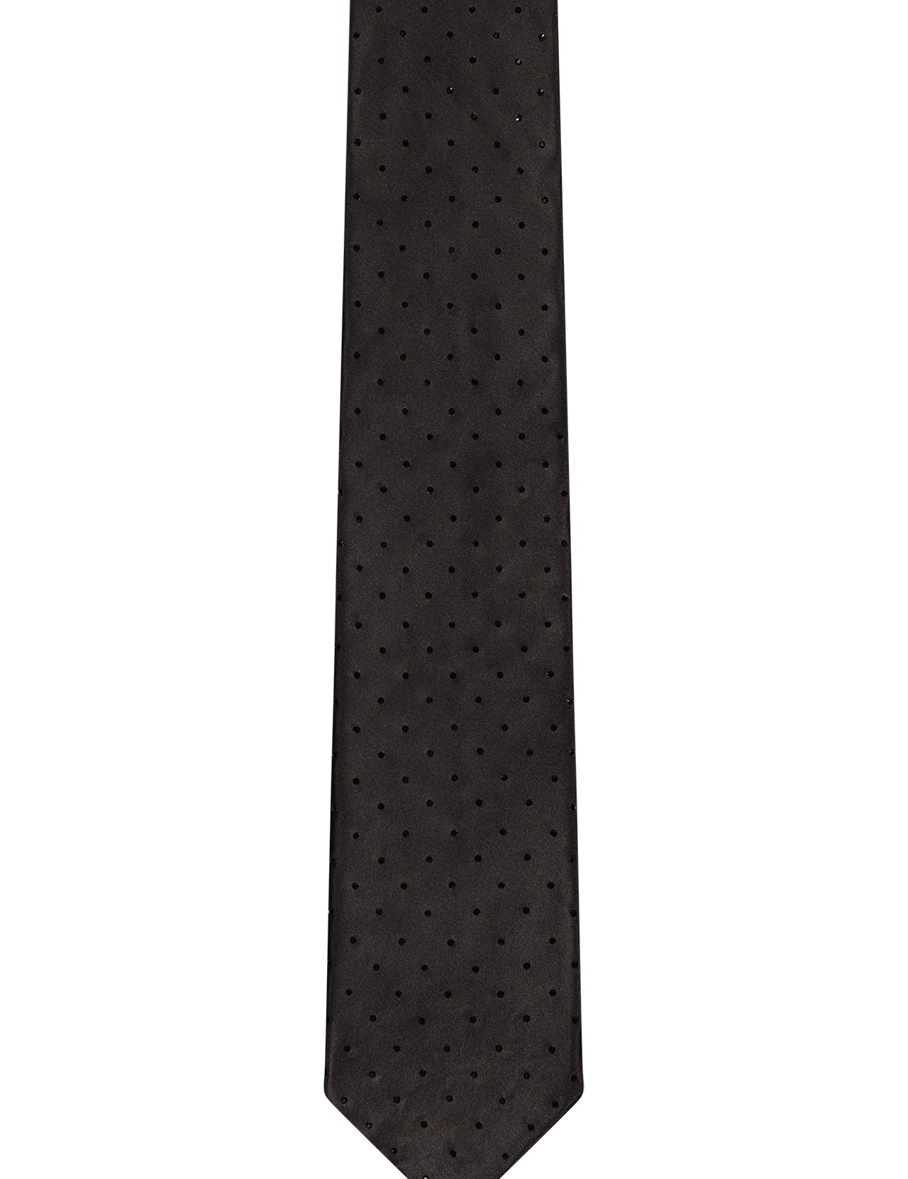The ITALO FERRETTI Swarovski Crystal Silk Tie, handmade in Italy, features a subtle dotted pattern and is displayed flat against a white background.
