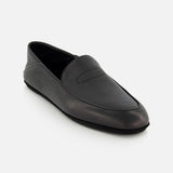 The JOHN LOBB Kingston II Loafer, expertly crafted in England, features a rounded toe, low heel, minimal stitching, and a sleek design—all shown on a white background.