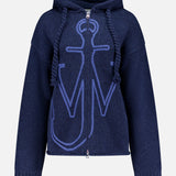 Anchor Embroidery Zipped Hoodie Sweater (14687242813803)