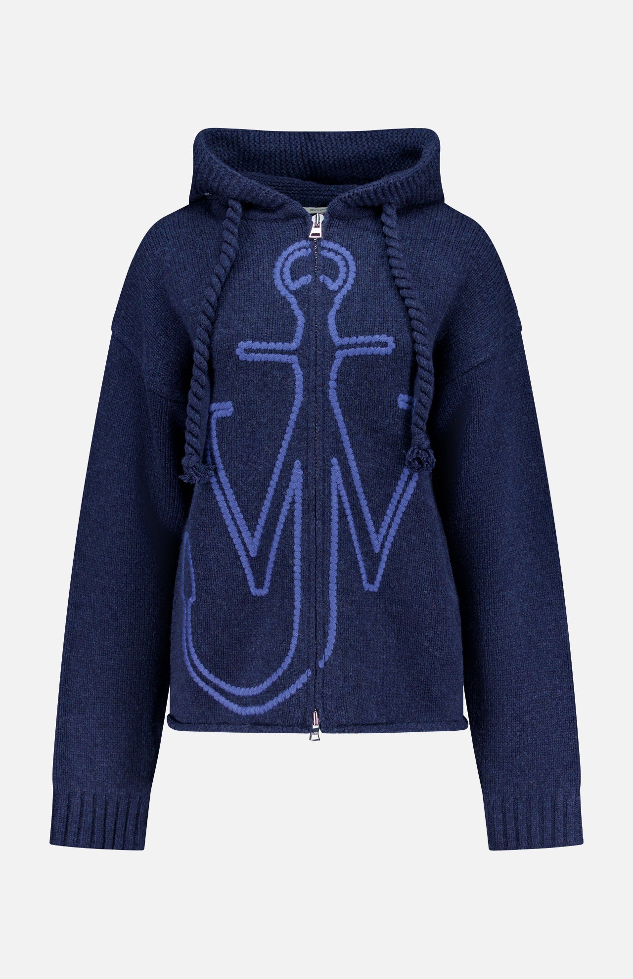 Anchor Embroidery Zipped Hoodie Sweater (14687242813803)