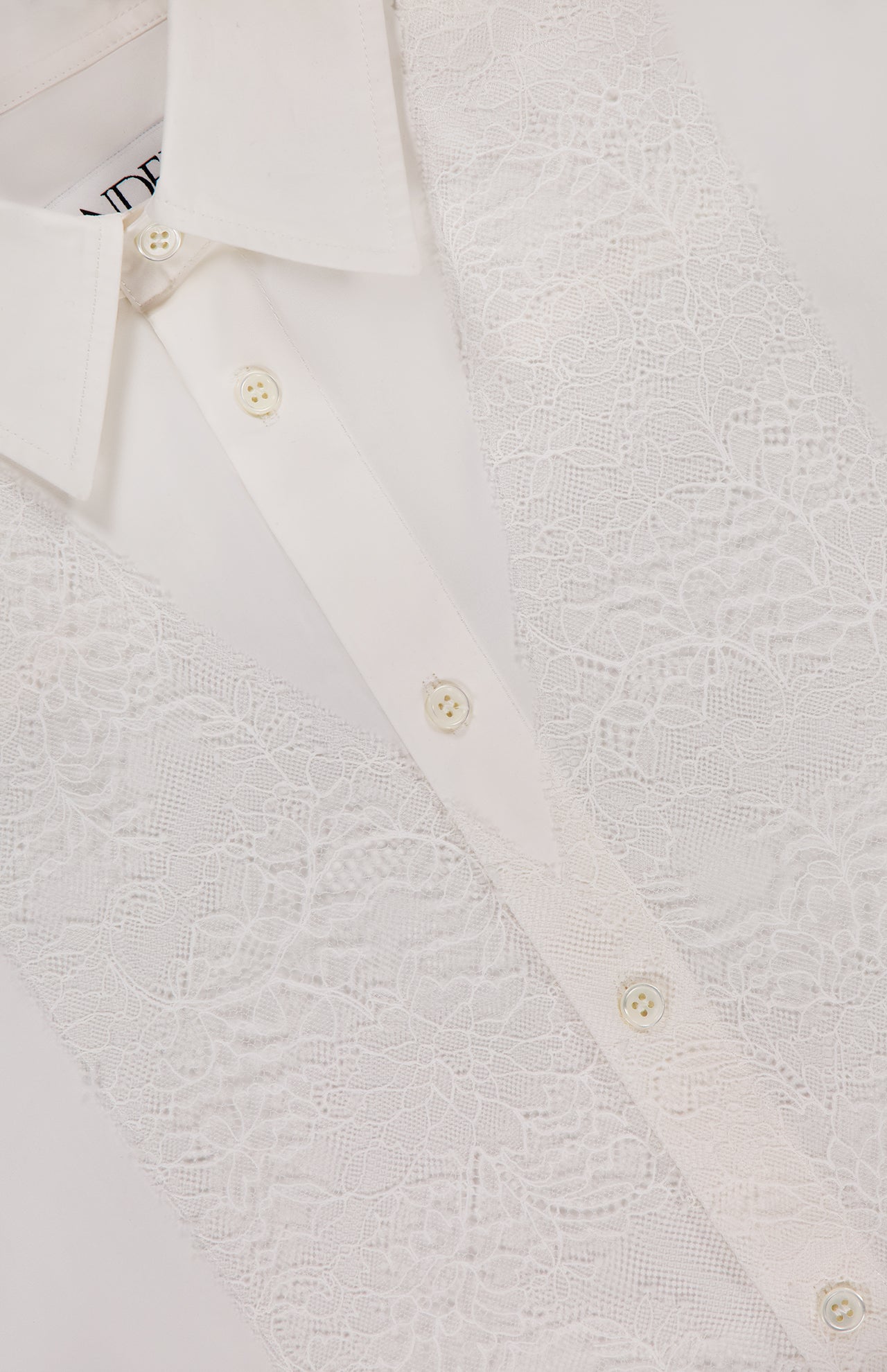 Oversized Lace Appliqué Shirt (14622007329131)