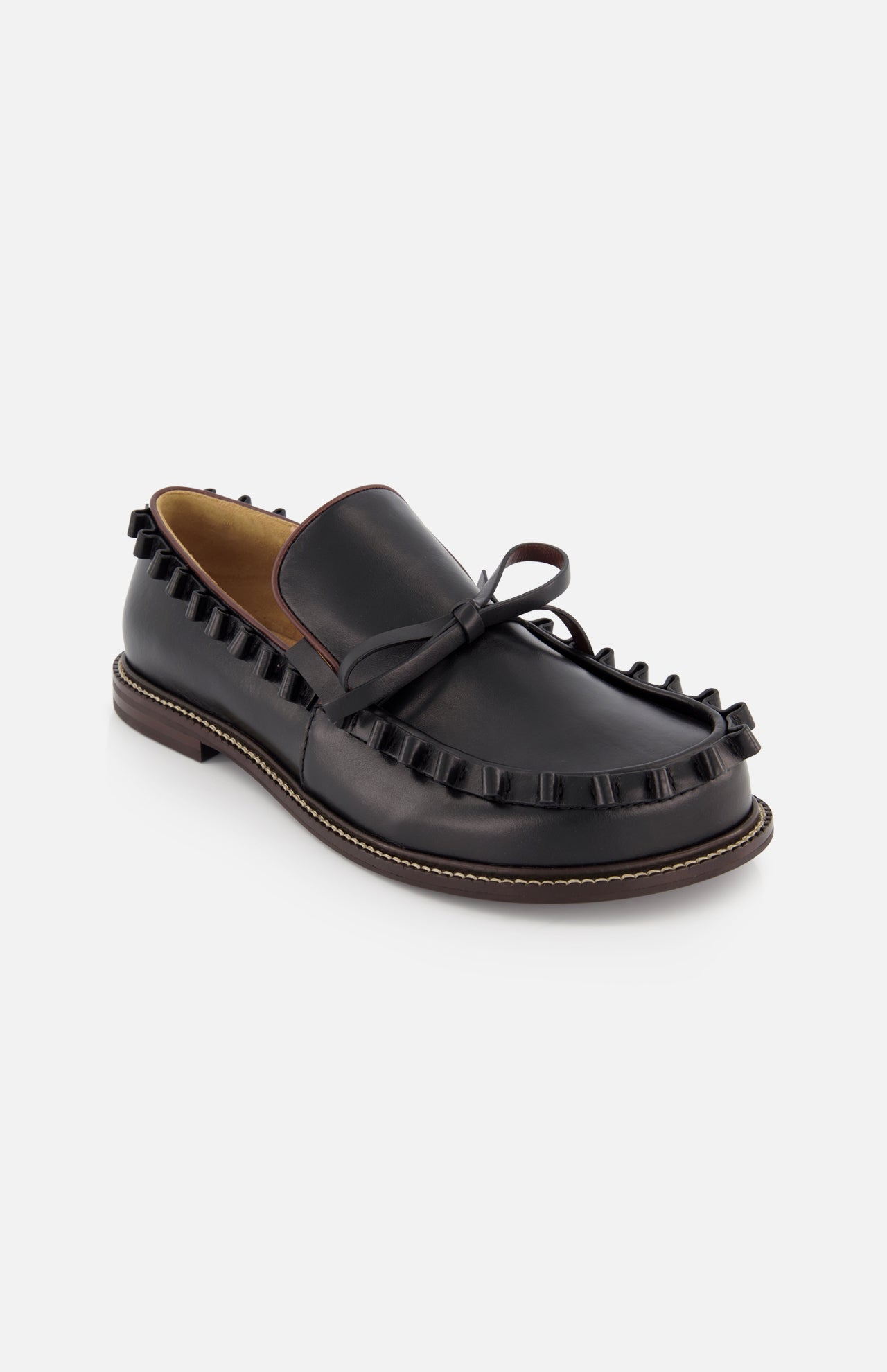 Ruffle Leather Moccasin Loafer (14642259624299)