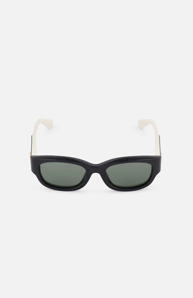 Gucci Women's Square Black and Ivory Sunglasses | A.K. Rikk's
