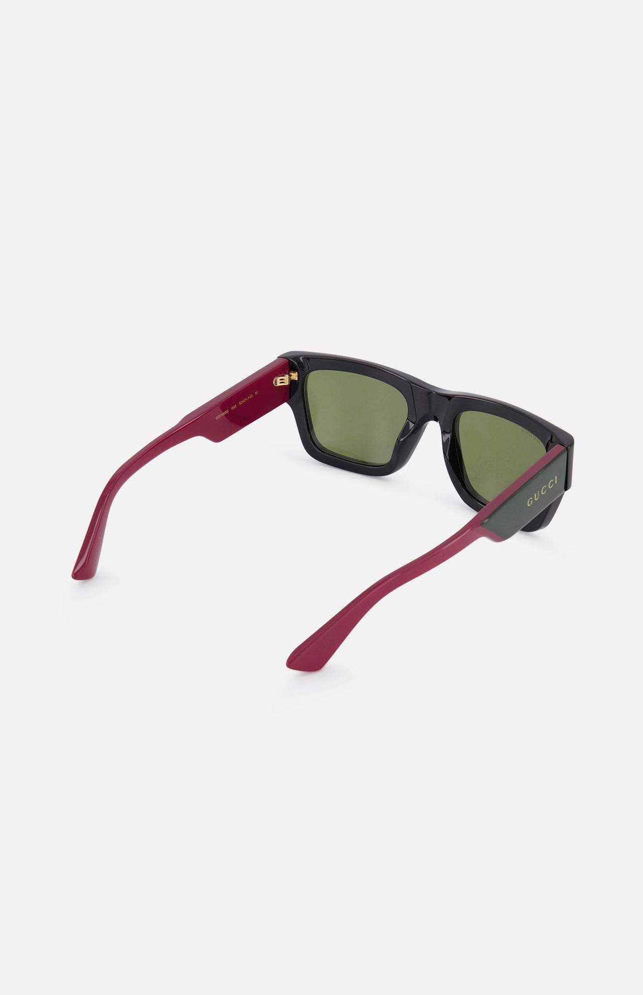 Gucci Women's Square Green and Red Temple Sunglasses | A.K.
