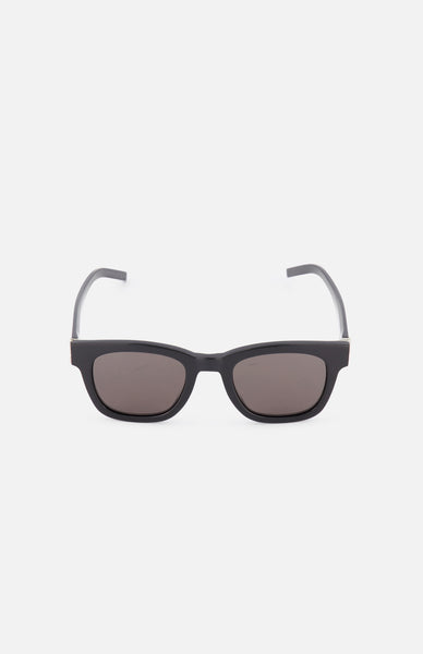 Women's Square Monogram Hinge Black Sunglasses | A.K. Rikk's