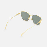 Gold-tone, round-frame Gucci Sunglasses with dark lenses and logo-detailed temples.